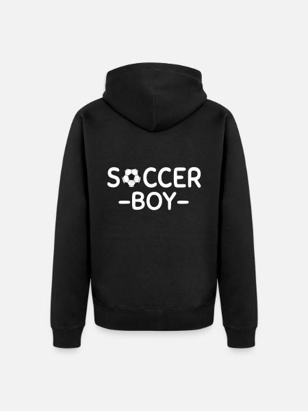 Fußball Junge - Unisex Premium Bio Zip Hoodie - Schwarz