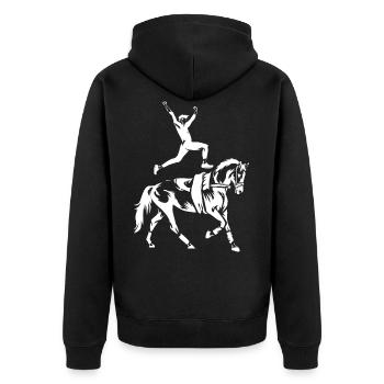 Vaulting - Unisex Premium Organic Zip Hoodie - black - Back - Nico (187cm)