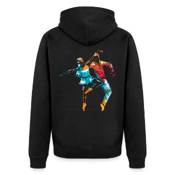 Jazz-Tanz - Unisex Premium Bio Zip Hoodie - Schwarz - Hinten - Nico (187cm)