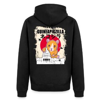 Guineapigzilla Motiv für Meerschweinchen Liebhaber - Unisex Premium Bio Zip Hoodie - Schwarz - Hinten - Nico (187cm)