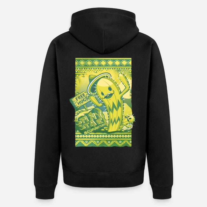 Acupuncteur de cactus - Veste à capuche bio Premium Unisexe - noir