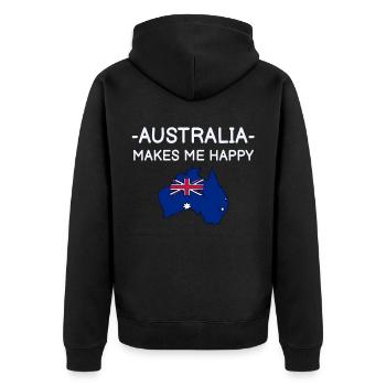 Australia - Unisex Premium Organic Zip Hoodie - black - Back - Nico (187cm)