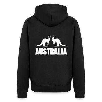 Australia - Unisex Premium Organic Zip Hoodie - black - Back - Nico (187cm)