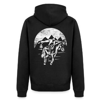 Vaulting - Unisex Premium Organic Zip Hoodie - black - Back - Nico (187cm)