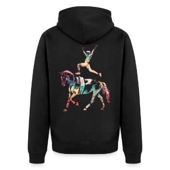 Vaulting - Unisex Premium Organic Zip Hoodie - black - Back - Nico (187cm)