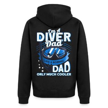 Scuba diving diver diving gift - Unisex Premium Organic Zip Hoodie - black - Back - Nico (187cm)