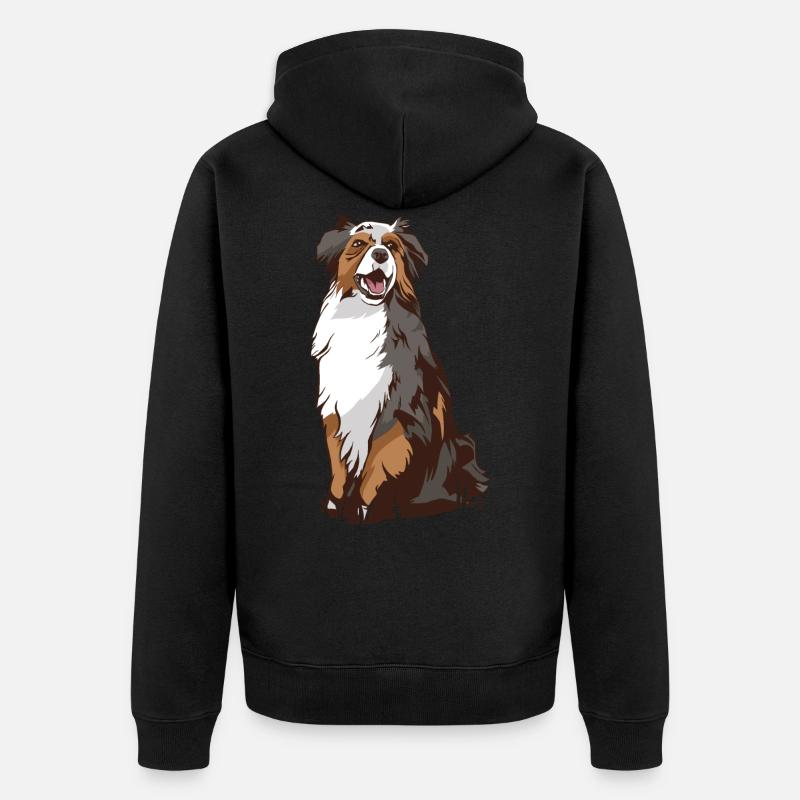 Australian Shepherd Aussie - Unisex Premium Bio Zip Hoodie - Schwarz