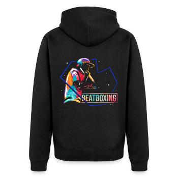 Musik Rap Beatboxen Beatboxing - Unisex Premium Bio Zip Hoodie - Schwarz - Hinten - Nico (187cm)