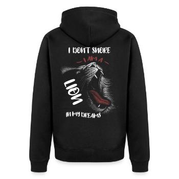 Ronflement drôle disant que je ne ronfle pas le lion - Veste à capuche bio Premium Unisexe - noir - Dos - Nico (187cm)