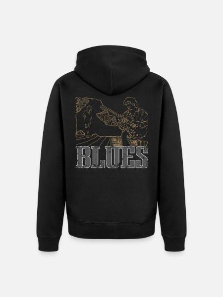 Blues music - Unisex Premium Organic Zip Hoodie - black