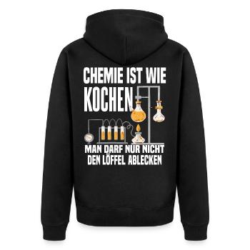 Chemiker Physiker Wissenschaftler Chemielaborant - Unisex Premium Bio Zip Hoodie - Schwarz - Hinten - Nico (187cm)