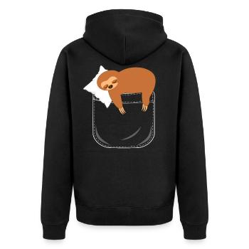 Sloth dort dans la poche poitrine - Veste à capuche bio Premium Unisexe - noir - Dos - Nico (187cm)