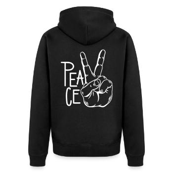 signe de paix - Veste à capuche bio Premium Unisexe - noir - Dos - Nico (187cm)