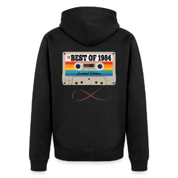 Best Of 1984 Vintage Birthday Gift T-Shirt - Unisex Premium Organic Zip Hoodie - black - Back - Nico (187cm)