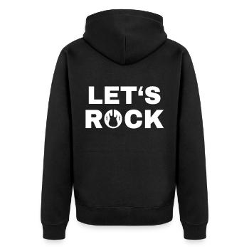 Rock music - Unisex Premium Bio Zip Hoodie - Schwarz - Hinten - Nico (187cm)