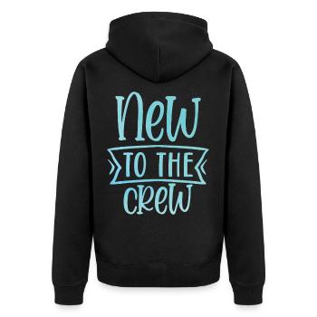 New to the Crew - Unisex Premium Organic Zip Hoodie - black - Back - Nico (187cm)