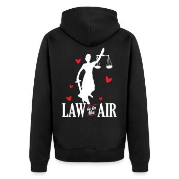 Law is in the Air funny lawyer - Unisex Premium Organic Zip Hoodie - black - Back - Nico (187cm)