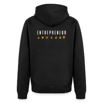 Entrepreneur Unternehmer CEO Business Startup Boss - Unisex Premium Organic Zip Hoodie - black - Back - Nico (187cm)