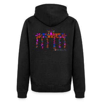 Berlin T-Shirt - Brandenburger Tor Shirt - I Love - Veste à capuche bio Premium Unisexe - noir - Dos - Nico (187cm)