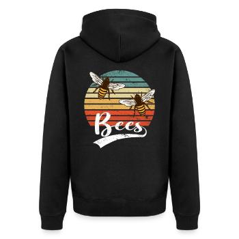 Honey Bee Bees Whisper Beekeeper Beekeeper - Unisex Premium Organic Zip Hoodie - black - Back - Nico (187cm)