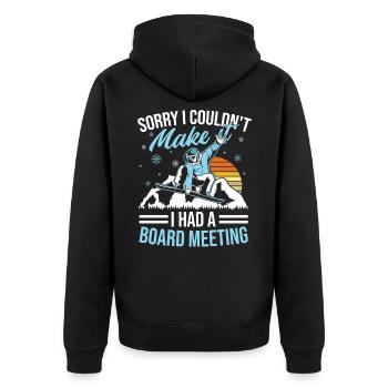 Board Meeting - Funny Winter Sports Snowboard - Unisex Premium Organic Zip Hoodie - black - Back - Nico (187cm)