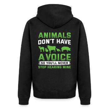 Animaux ont no Voice animaux Vegan Protecteurs des animaux - Veste à capuche bio Premium Unisexe - noir - Dos - Nico (187cm)