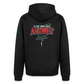 Es gibt immer einen Auxweg Tontechniker Tontechnik - Unisex Premium Bio Zip Hoodie - Schwarz - Hinten - Nico (187cm)