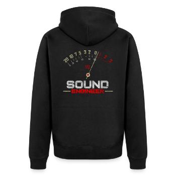 Sound Engineer VU Meter - Sound Engineer Sound Engineering - Unisex Premium Organic Zip Hoodie - black - Back - Nico (187cm)