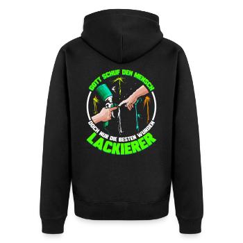 Gott schuf den Lackierer - Lustiges Autolackierer - Unisex Premium Bio Zip Hoodie - Schwarz - Hinten - Nico (187cm)