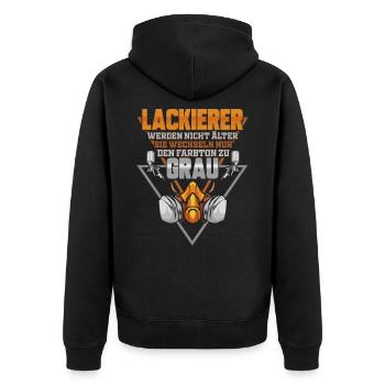 Lackierer Werden Nicht Älter Autolackierer - Unisex Premium Bio Zip Hoodie - Schwarz - Hinten - Nico (187cm)