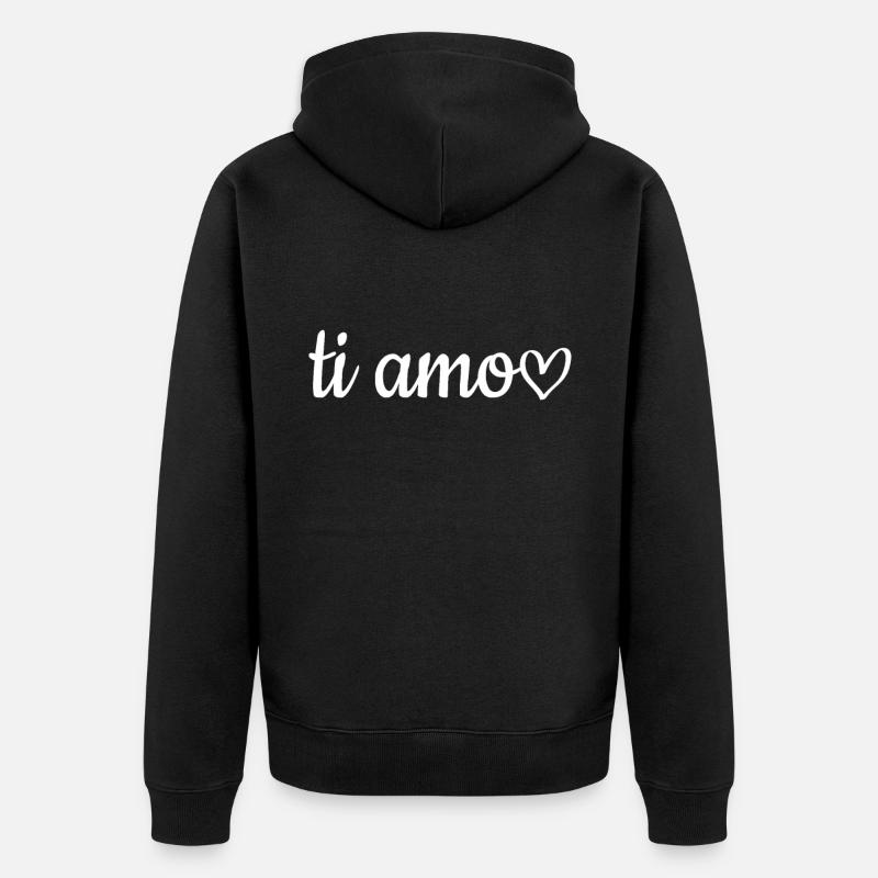 Saint-Valentin cadeau - Veste à capuche bio Premium Unisexe - noir