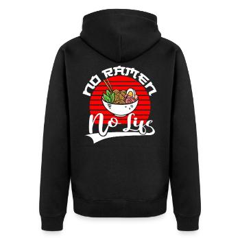 No ramen no life Anime Japan Nudeln Sushi Manga - Unisex Premium Bio Zip Hoodie - Schwarz - Hinten - Nico (187cm)