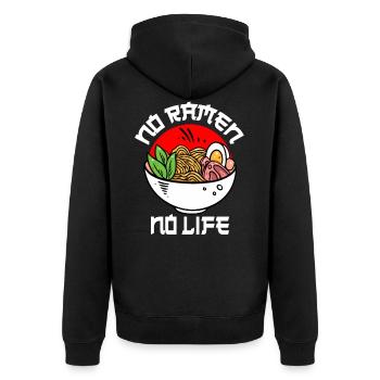 No ramen no life Anime Japan Nudeln Sushi Manga - Unisex Premium Bio Zip Hoodie - Schwarz - Hinten - Nico (187cm)