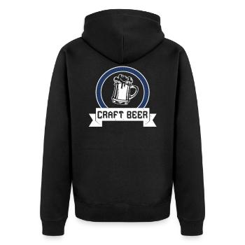 Craft Beer Lustige Bier Sprüche - Unisex Premium Bio Zip Hoodie - Schwarz - Hinten - Nico (187cm)