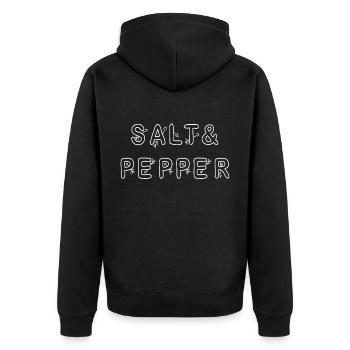Verliebtes Pärchen - Unisex Premium Bio Zip Hoodie - Schwarz - Hinten - Nico (187cm)