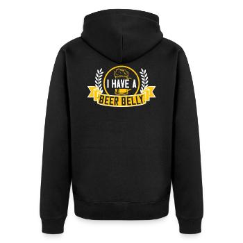 I Have A Beer Belly - Beer Sayings Gift - Unisex Premium Organic Zip Hoodie - black - Back - Nico (187cm)