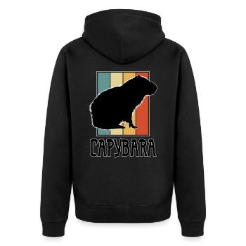 Cochon d’eau Capybara Rongeur Capibara Amant - Veste à capuche bio Premium Unisexe - noir - Dos - Nico (187cm)
