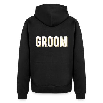 Groom - Unisex Premium Bio Zip Hoodie - Schwarz - Hinten - Nico (187cm)