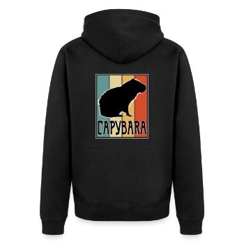 Capybara rongeur cochon d’eau Capibara Amant - Veste à capuche bio Premium Unisexe - noir - Dos - Nico (187cm)