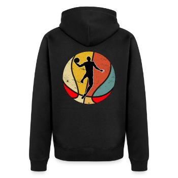 Basketballer Basketballspieler Basketball Spieler - Unisex Premium Bio Zip Hoodie - Schwarz - Hinten - Nico (187cm)