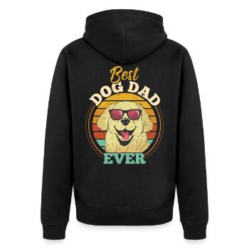 Best Dog Dad Ever - Unisex Premium Bio Zip Hoodie - Schwarz - Hinten - Nico (187cm)