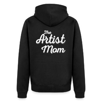 Mama Künstlerin Muttertag Mutter Kunst Geschenk - Unisex Premium Bio Zip Hoodie - Schwarz - Hinten - Nico (187cm)