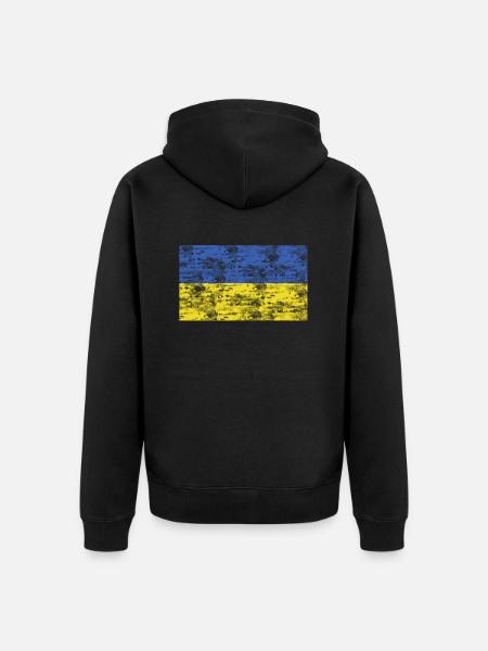 Ukraine flag - Unisex Premium Organic Zip Hoodie - black