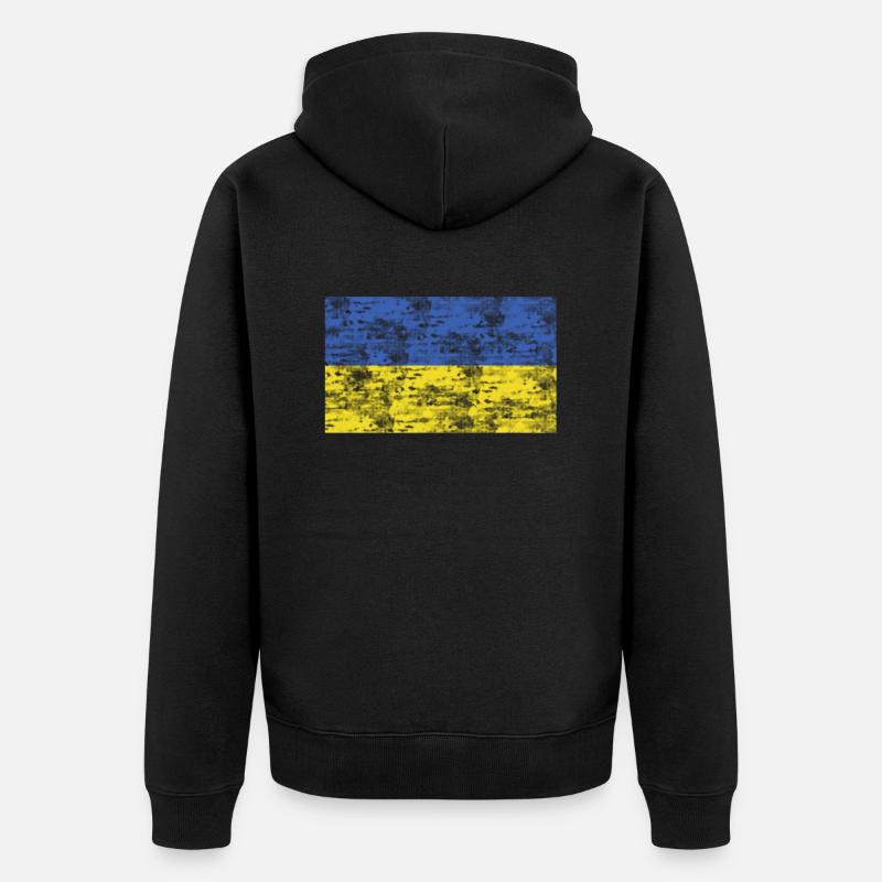 Drapeau de l’Ukraine - Veste à capuche bio Premium Unisexe - noir