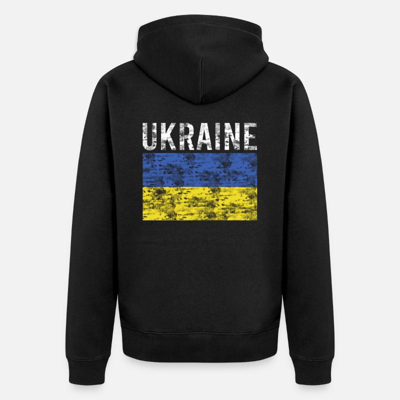 Drapeau de l’Ukraine - Veste à capuche bio Premium Unisexe - noir