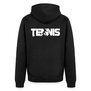 Tennisspieler Tennis Trainer Herren Tennisverein - Unisex Premium Bio Zip Hoodie - Schwarz - Hinten - Nico (187cm)