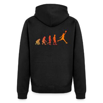 Evolution Basketball Basketballer Dunk Korbleger - Unisex Premium Organic Zip Hoodie - black - Back - Nico (187cm)