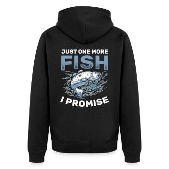 Just One More Fish I Promise Drôle de pêche - Veste à capuche bio Premium Unisexe - noir - Dos - Nico (187cm)