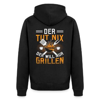 Le Tut Nix Le Will Seulement Grillen BBQ Grillmeister - Veste à capuche bio Premium Unisexe - noir - Dos - Nico (187cm)