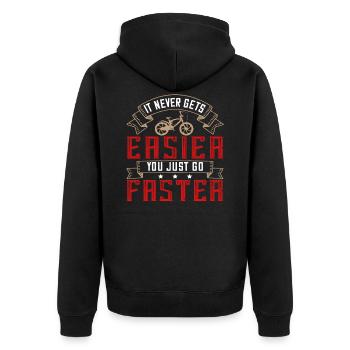 Funny Bike Cyclist Sayings Gift - Veste à capuche bio Premium Unisexe - noir - Dos - Nico (187cm)